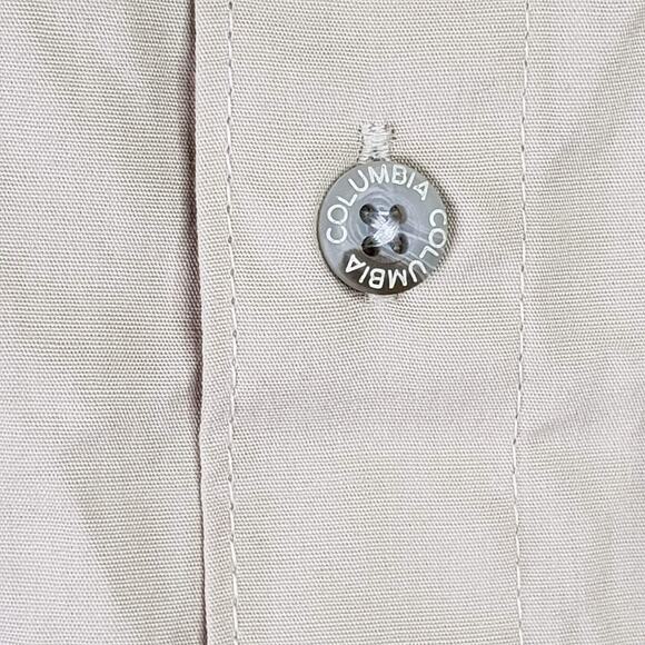 Columbia Shirt PFG Men's Large Beige Button Up Short Sleeve Vented Fishing - Picture 4 of 11